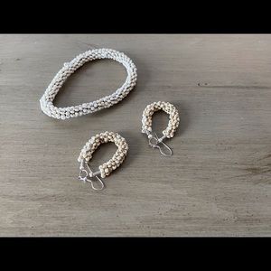 Beaded Bracelet and Earrings